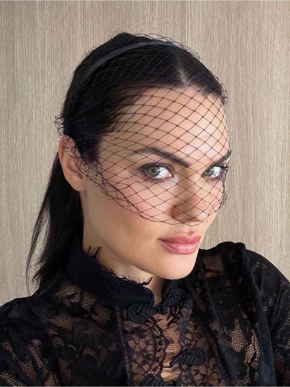 Black Veiled Headband - Women Accessories